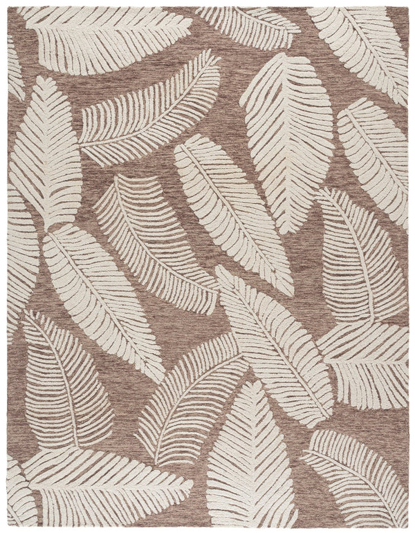 Safavieh Jardin Hand-Tufted Round Rug Brown Ivory Floral — Wool-Cotton Blend, Low-Profile Plush, Artisanal Craftsmanship 6'-0" x 6'-0" JAR332T-6R