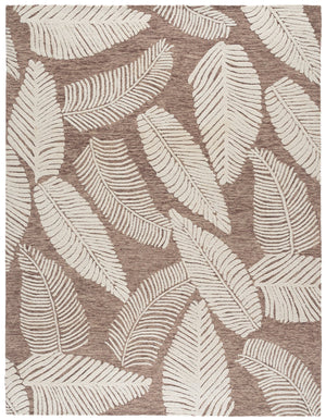 Safavieh Jardin Hand-Tufted Brown Ivory Floral Rug — Wool-Cotton Blend, Low-Pile Artisan Accent For Living Rooms 6'-0" x 9'-0" JAR332T-6