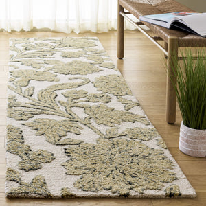 Safavieh Jardin Hand‑Tufted Ivory Green Floral Rug – Plush Low Profile Wool‑Cotton Blend For Elegant Rooms 8'-0" x 10'-0" JAR333Y-8