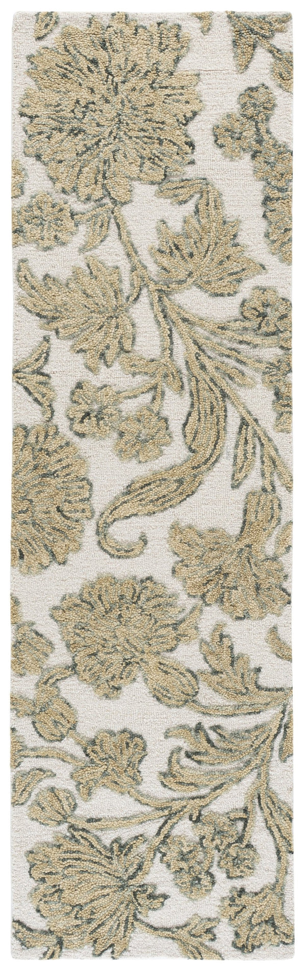 Safavieh Jardin Hand-Tufted Ivory Green Floral Rug — Wool-Cotton Blend, Low-Profile Luxury For Timeless Rooms 6'-0" x 6'-0" JAR333Y-6SQ