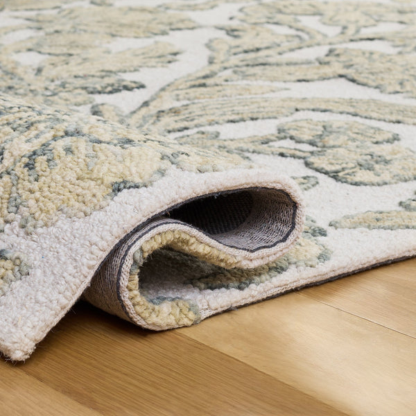 Safavieh Jardin Hand-Tufted Ivory And Green Floral Rug, 80% Wool Low-Pile Rectangle For Timeless Style 5'-0" x 8'-0" JAR333Y-5