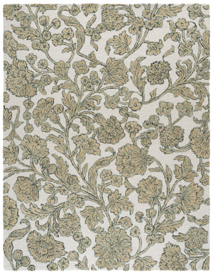 Safavieh Jardin Hand-Tufted Ivory Green Floral Rug — Wool-Cotton Blend, Low-Profile Luxury For Timeless Rooms 6'-0" x 6'-0" JAR333Y-6SQ