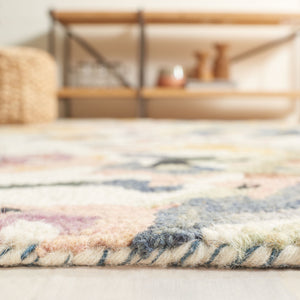 Safavieh Jardin Hand-tufted Ivory & Pink Area Rug - 5' X 8' Floral Design For Luxurious Home Decor Ivory ,Pink 85% Wool,15% Cotton Jar350a-5