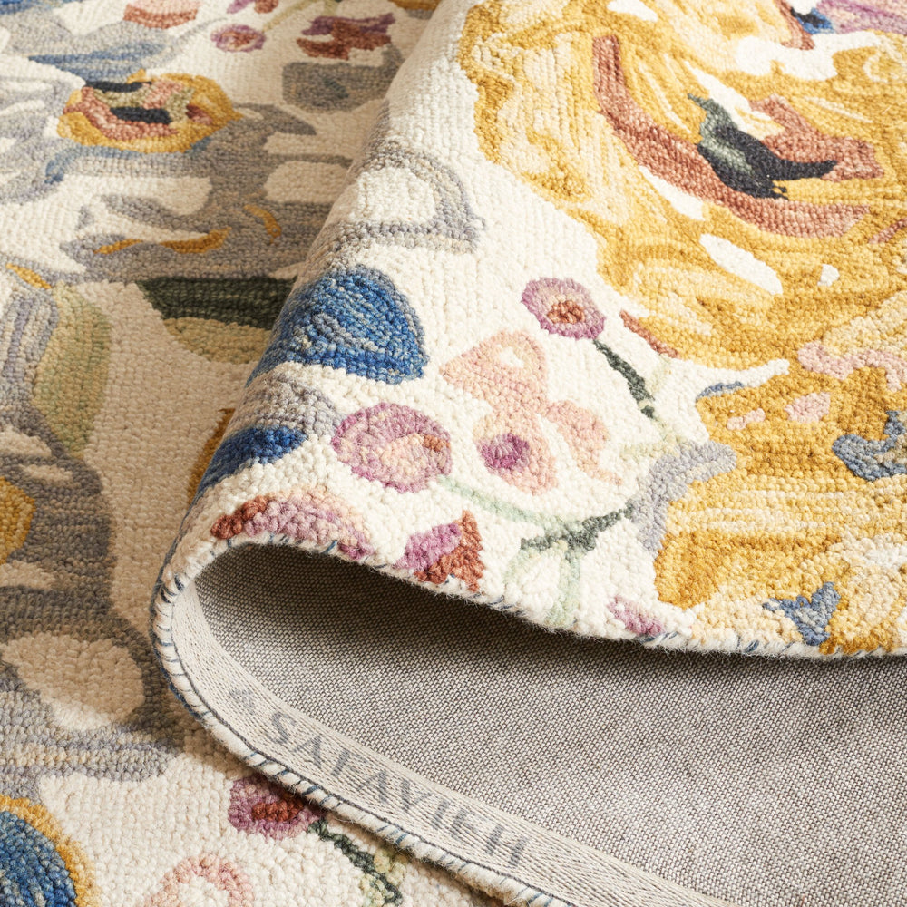 Safavieh Jardin Hand-tufted Ivory & Pink Area Rug - 5' X 8' Floral Design For Luxurious Home Decor Ivory ,Pink 85% Wool,15% Cotton Jar350a-5