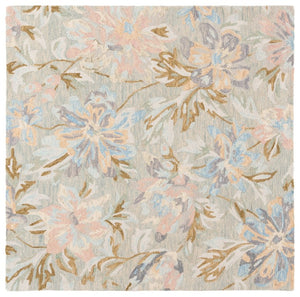 Safavieh Jardin Hand Tufted Wool Runner Rug with Country Floral Pattern for Hallway Entryway 6'-0" x 6'-0" JAR351F-6SQ