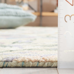 Safavieh Jardin Handcrafted Floral Area Rug: Luxurious 1/2 Inch Plush Wool-cotton Blend For Elegant Decor Beige ,Blue 85% Wool,15% Cotton Jar352b-3r