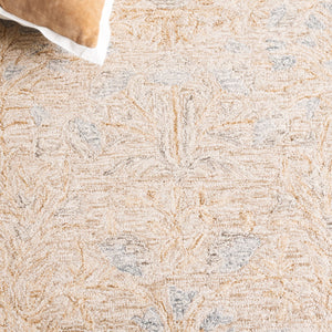 Safavieh Jardin Floral Area Rug - Handcrafted Wool & Cotton, Elegant Design For Luxurious Home Décor Beige ,Grey 85% Wool,15% Cotton Jar354b-3