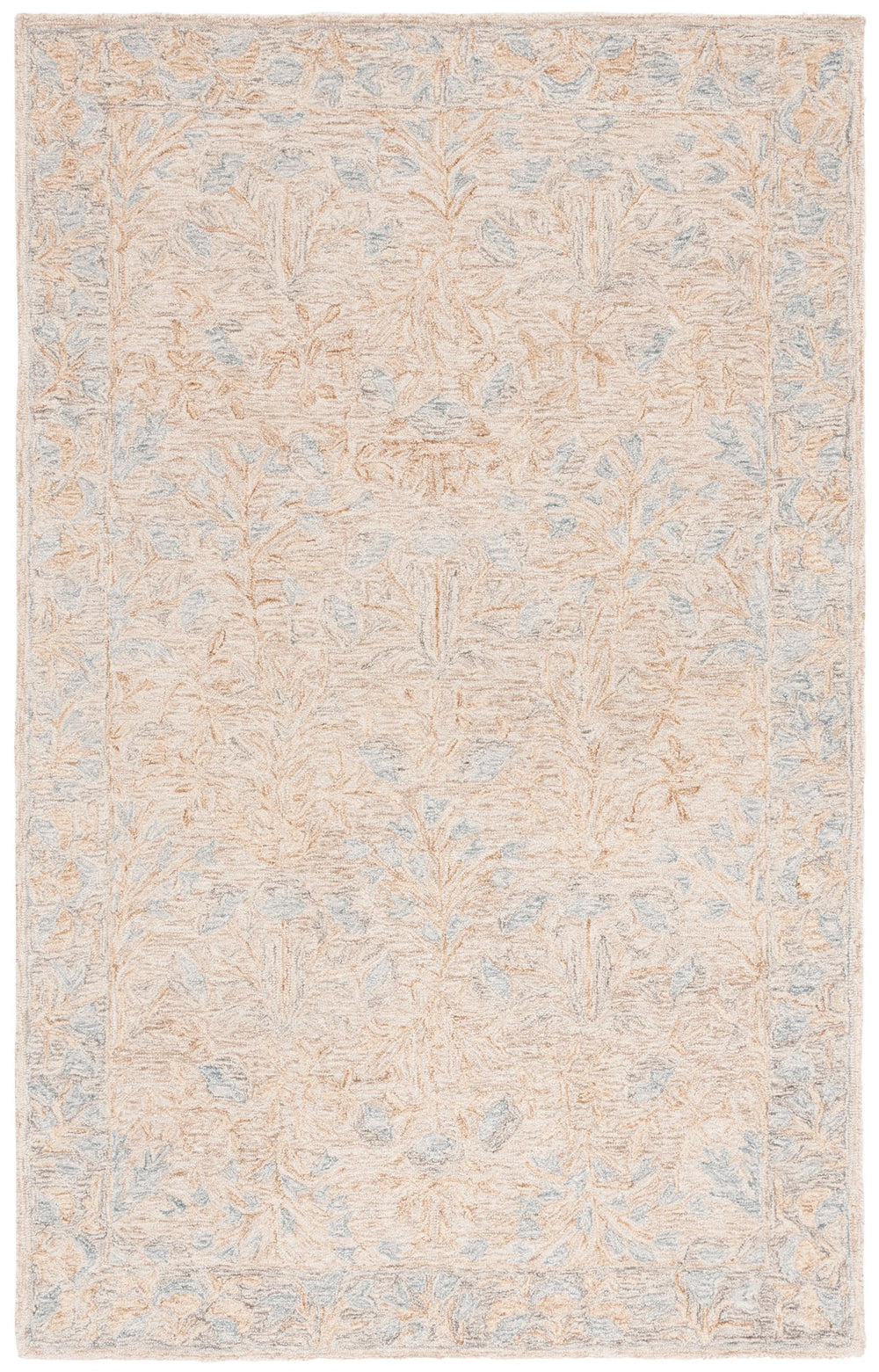 Safavieh Jardin Medium Rectangle Area Rug - Luxurious Hand-tufted Wool Blend With Elegant Floral Design Beige ,Grey 85% Wool,15% Cotton Jar354b-6sq