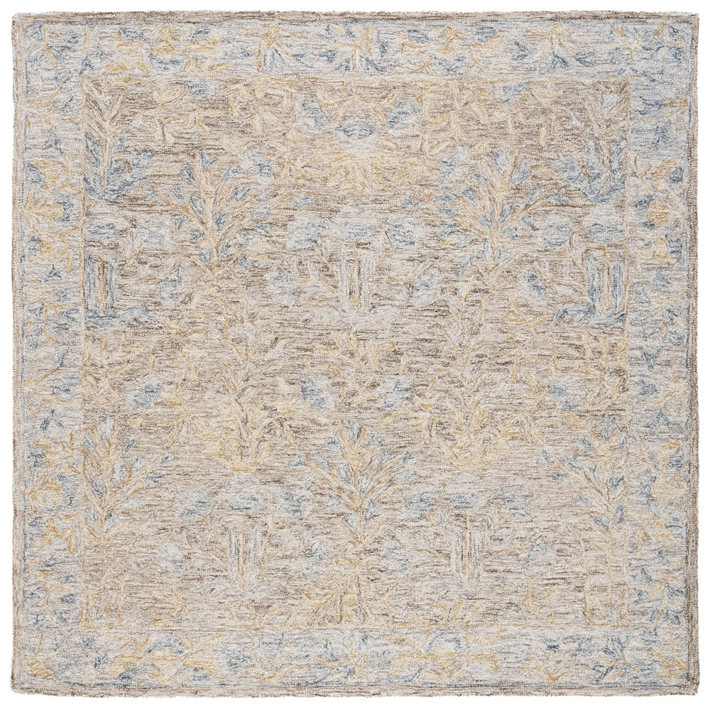 Safavieh Jardin Medium Rectangle Area Rug - Luxurious Hand-tufted Wool Blend With Elegant Floral Design Beige ,Grey 85% Wool,15% Cotton Jar354b-6sq