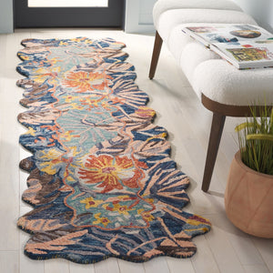 Safavieh Jardin Hand Tufted Floral Area Rug - Luxurious Wool Blend For Chic Home Decor And Comfort Navy ,Turquoise 85% Wool,15% Cotton Jar355n-4