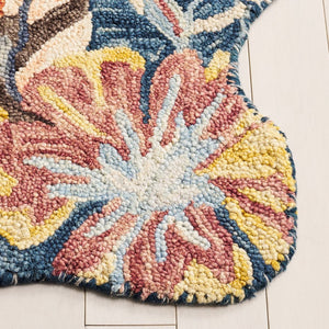 Safavieh Jardin Exquisite Hand-tufted Area Rug - Elegant Floral Design To Elevate Your Home Décor Today! Navy ,Turquoise 85% Wool,15% Cotton Jar355n-5