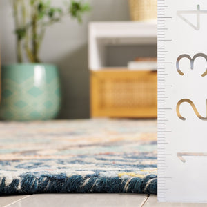 Safavieh Jardin Hand Tufted Floral Area Rug - Luxurious Wool Blend For Chic Home Decor And Comfort Navy ,Turquoise 85% Wool,15% Cotton Jar355n-4