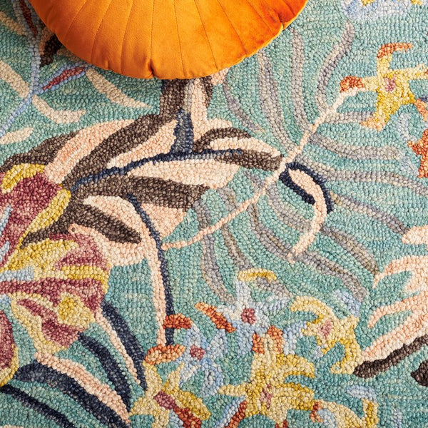Safavieh Jardin Exquisite Hand-tufted Area Rug - Elegant Floral Design To Elevate Your Home Décor Today! Navy ,Turquoise 85% Wool,15% Cotton Jar355n-5