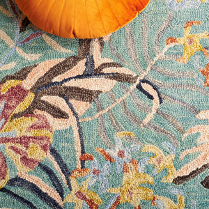Safavieh Jardin Hand Tufted Floral Area Rug - Luxurious Wool Blend For Chic Home Decor And Comfort Navy ,Turquoise 85% Wool,15% Cotton Jar355n-4