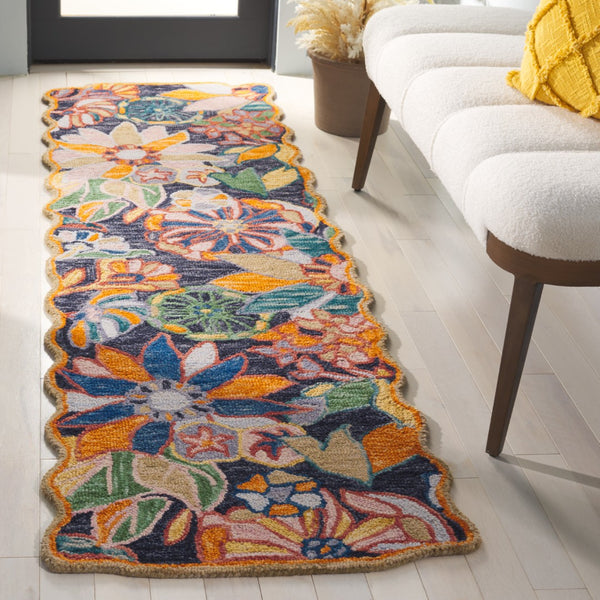 Safavieh Jardin Floral Area Rug - Hand-tufted Luxury In Wool And Cotton For Elegant Home Décor Solutions Black ,Green 85% Wool,15% Cotton Jar356z-3