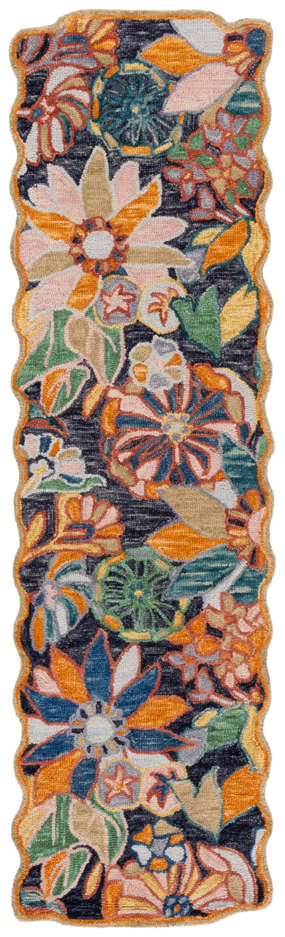 Safavieh Jardin Floral Area Rug - Hand-tufted Luxury In Wool And Cotton For Elegant Home Décor Solutions Black ,Green 85% Wool,15% Cotton Jar356z-3