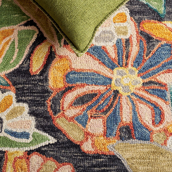 Safavieh Jardin Floral Area Rug - Hand-tufted Luxury In Wool And Cotton For Elegant Home Décor Solutions Black ,Green 85% Wool,15% Cotton Jar356z-3