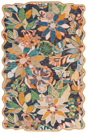 Safavieh Jardin Hand-Tufted Wool Floral Area Rug Bold Black Green for Living Room 5' x 8' JAR356Z-5