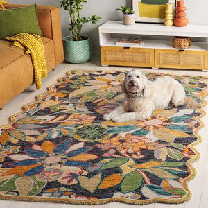 Safavieh Jardin Hand-Tufted Wool Floral Area Rug Bold Black Green for Living Room 5' x 8' JAR356Z-5