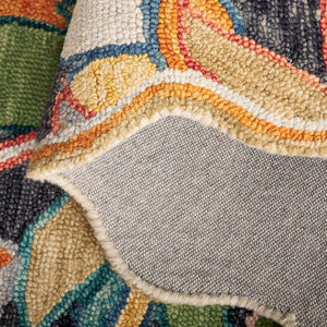 Safavieh Jardin Hand-Tufted Wool Floral Area Rug Bold Black Green for Living Room 5' x 8' JAR356Z-5
