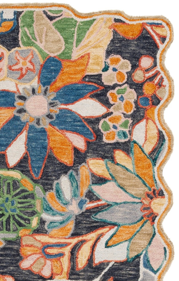 Safavieh Jardin Hand-Tufted Wool Floral Area Rug Bold Black Green for Living Room 5' x 8' JAR356Z-5