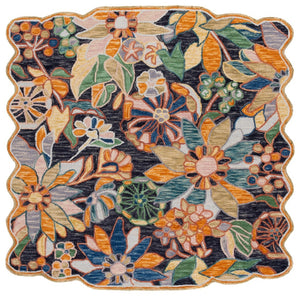 Safavieh Jardin Floral Area Rug - Hand-tufted Luxury In Wool And Cotton For Elegant Home Décor Solutions Black ,Green 85% Wool,15% Cotton Jar356z-3