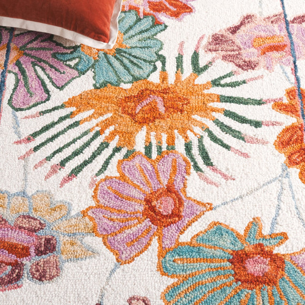 Safavieh Jardin Hand-tufted Floral Area Rug - Luxurious Wool-cotton Blend For Elegant Home Décor Solutions Ivory ,Rust 85% Wool,15% Cotton Jar357a-4