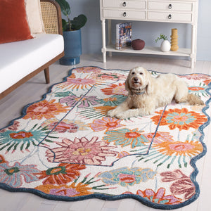 Safavieh Jardin Hand-tufted Floral Area Rug - Luxurious Wool-cotton Blend For Elegant Home Décor Solutions Ivory ,Rust 85% Wool,15% Cotton Jar357a-4