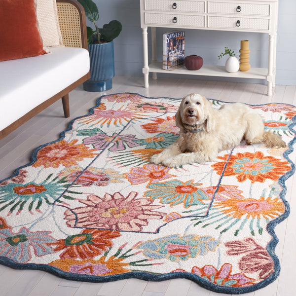 Safavieh Jardin Hand-tufted Floral Area Rug - Luxurious Wool-cotton Blend For Elegant Home Décor Solutions Ivory ,Rust 85% Wool,15% Cotton Jar357a-4