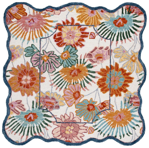 Safavieh Jardin Hand-tufted Floral Area Rug - Luxurious Wool-cotton Blend For Elegant Home Décor Solutions Ivory ,Rust 85% Wool,15% Cotton Jar357a-4