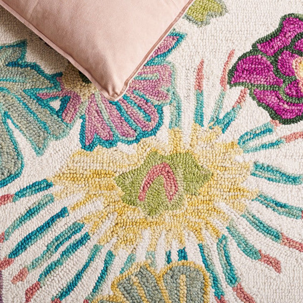 Safavieh Jardin Floral 6' Square Area Rug - Luxurious Hand-tufted Wool Blend For Elegant Home Decor Navy ,Ivory 85% Wool,15% Cotton Jar357n-5
