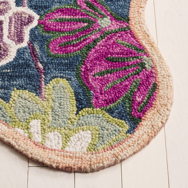 Safavieh Jardin Hand-tufted Floral Area Rug - Luxurious Wool-cotton Blend For Elegant Home Décor Solutions Navy ,Ivory 85% Wool,15% Cotton Jar357n-3