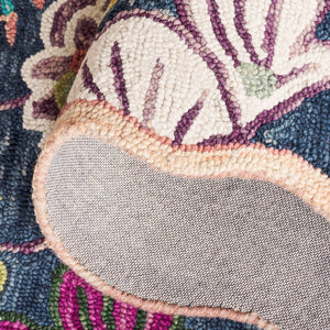 Safavieh Jardin Hand-tufted Floral Area Rug - Luxurious Wool-cotton Blend For Elegant Home Décor Solutions Navy ,Ivory 85% Wool,15% Cotton Jar357n-3