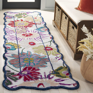 Safavieh Jardin Floral 6' Square Area Rug - Luxurious Hand-tufted Wool Blend For Elegant Home Decor Green ,Ivory 85% Wool,15% Cotton Jar357y-28