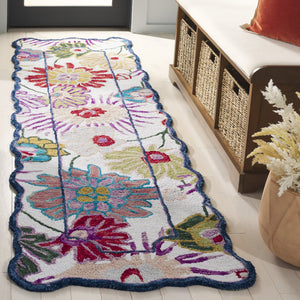 Safavieh Jardin Hand-Tufted Green & Ivory Wool-Cotton Accent Rug 27X45 In — Floral Motif, Artisanal Craftsmanship JAR357Y-2339