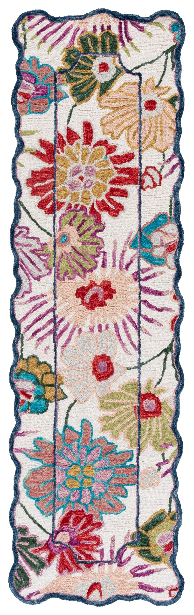 Safavieh Jardin Floral 6' Square Area Rug - Luxurious Hand-tufted Wool Blend For Elegant Home Decor Black ,Ivory 85% Wool,15% Cotton Jar357z-6sq