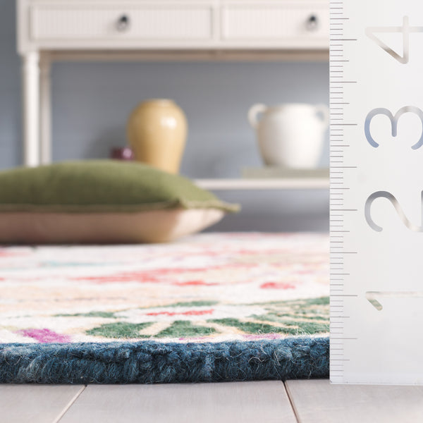 Safavieh Jardin Hand-Tufted Green & Ivory Wool-Cotton Accent Rug 27X45 In — Floral Motif, Artisanal Craftsmanship JAR357Y-2339