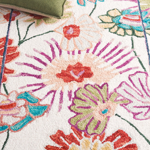 Safavieh Jardin Hand-tufted Floral Area Rug - Luxurious Wool-cotton Blend For Elegant Home Décor Solutions Green ,Ivory 85% Wool,15% Cotton Jar357y-4