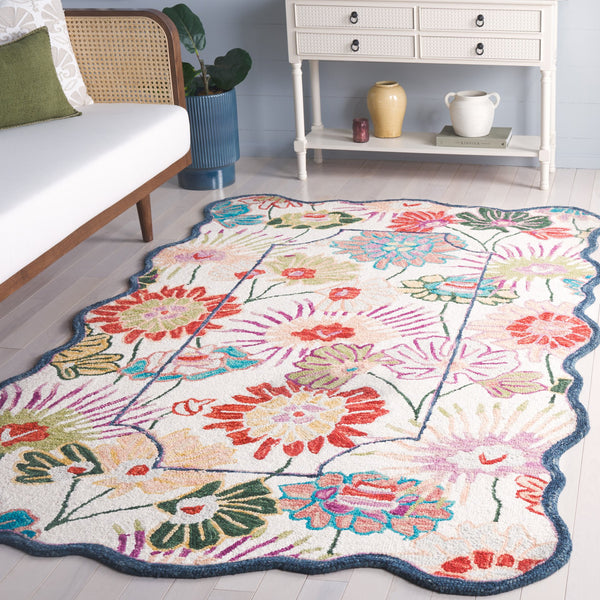Safavieh Jardin Hand-Tufted Green & Ivory Wool-Cotton Accent Rug 27X45 In — Floral Motif, Artisanal Craftsmanship JAR357Y-2339