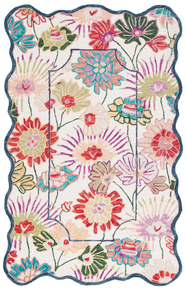 Safavieh Jardin Hand-Tufted Green & Ivory Wool-Cotton Accent Rug 27X45 In — Floral Motif, Artisanal Craftsmanship JAR357Y-2339