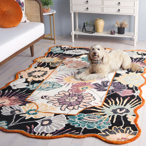 Safavieh Jardin Hand-tufted Floral Area Rug - Luxurious Wool-cotton Blend For Elegant Home Décor Solutions Black ,Ivory 85% Wool,15% Cotton Jar357z-6