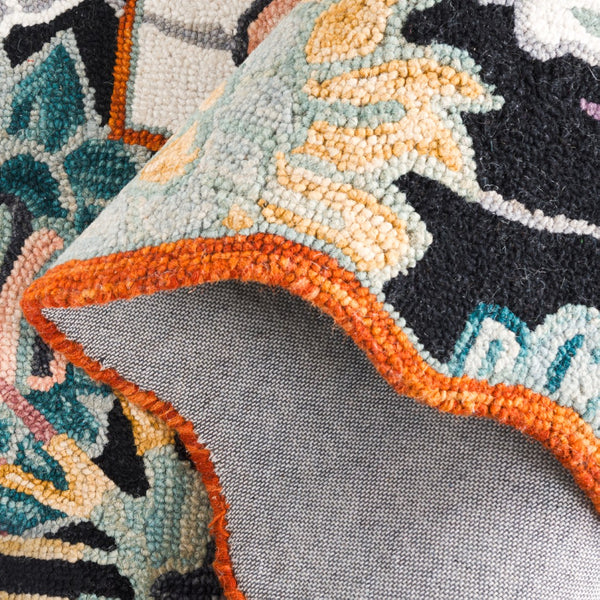 Safavieh Jardin Hand-tufted Floral Area Rug - Luxurious Wool-cotton Blend For Elegant Home Décor Solutions Black ,Ivory 85% Wool,15% Cotton Jar357z-6