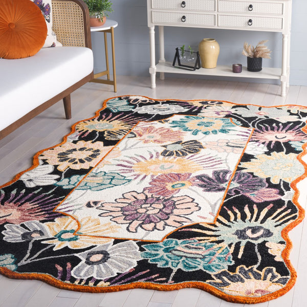 Safavieh Jardin Hand-tufted Floral Area Rug - Luxurious Wool-cotton Blend For Elegant Home Décor Solutions Black ,Ivory 85% Wool,15% Cotton Jar357z-6