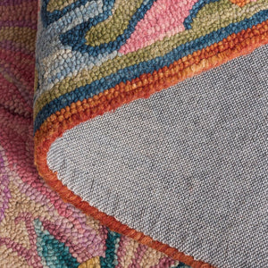 Safavieh Jardin Exquisite Hand-tufted Oval Area Rug - Luxurious Floral Design For Elegant Home Decor Pink ,Rust 85% Wool,15% Cotton Jar358u-5ov