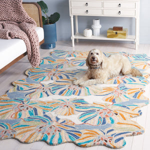 Safavieh Jardin359a Hand-tufted Area Rug - Luxurious Floral Design For A Cozy, Elegant Living Space Upgrade Ivory ,Blue 85% Wool,15% Cotton Jar359a-3