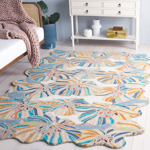 Safavieh Jardin359a Hand-tufted Area Rug - Luxurious Floral Design For A Cozy, Elegant Living Space Upgrade Ivory ,Blue 85% Wool,15% Cotton Jar359a-3