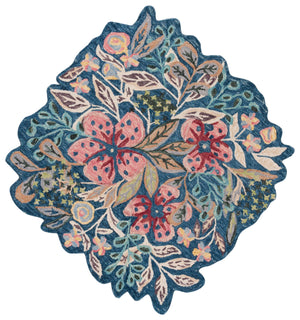 Safavieh Blue Hand-tufted Area Rug - Luxurious Floral Design For Comfort And Style, Perfect For Any Space Blue ,Pink 85% Wool,15% Cotton Jar362m-5r
