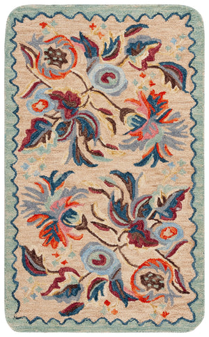 Safavieh Beige Hand Tufted Floral Area Rug - Luxurious Wool Blend, Elegant Design For Cozy Living Spaces Beige ,Pink 85% Wool,15% Cotton Jar363b-3