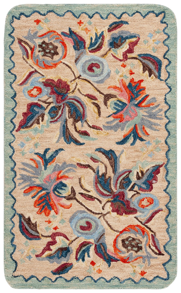 Safavieh Beige Hand Tufted Floral Area Rug - Luxurious Wool Blend, Elegant Design For Cozy Living Spaces Beige ,Pink 85% Wool,15% Cotton Jar363b-3