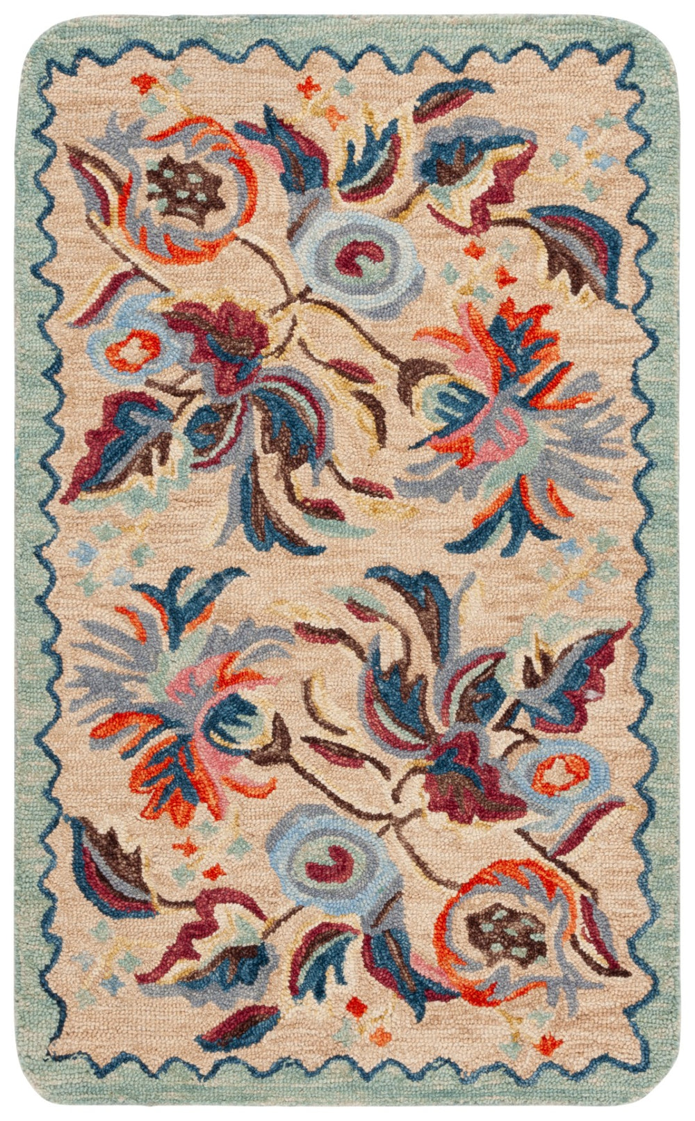 Safavieh Beige Floral-styled Area Rug - Luxurious Hand-tufted Craftsmanship For Elegant Home Décor Beige ,Pink 85% Wool,15% Cotton Jar363b-2745